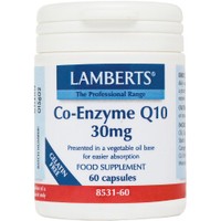 Lamberts Co-Enzyme Q10 30mg, 60caps - Συμπλήρωμα Διατροφής για την Ενίσχυση Παραγωγής Ενέργειας σε Κυτταρικό Επίπεδο με Αντιοξειδωτικές Ιδιότητες