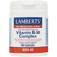 Lamberts Vitamin B-50 Complex 60tabs - Συμπλήρωμα Διατροφής για την Καλή Λειτουργία του Νευρικού Συστήματος για Τόνωση & Ενέργεια
