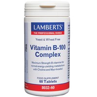 Lamberts B-100 Complex 60tabs - Συμπλήρωμα Διατροφής για Υγιές Νευρικό, Ανοσοποιητικό & Ενίσχυση του Μεταβολισμού