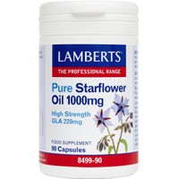Lamberts Pure Starflower Oil 1000mg, 90caps - Συμπλήρωμα Διατροφής Εκχυλίσματος Μποράγκου Κατά της Ρευματοειδούς Αρθρίτιδας με Αντιφλεγμονώδεις Ιδιότητες για την Αντιμετώπιση του Προεμμηνορροϊκού Συνδρόμου