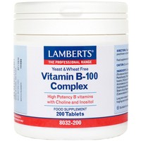 Lamberts B-100 Complex 200tabs - Συμπλήρωμα Διατροφής για Υγιές Νευρικό, Ανοσοποιητικό & Ενίσχυση του Μεταβολισμού