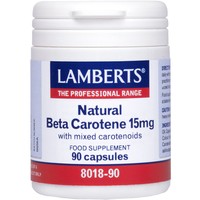 Lamberts Natural Beta Carotene 15mg, 90caps - Συμπλήρωμα Διατροφής με Β Καροτένιο για την Αντιμετώπιση Εκφυλιστικών Παθήσεων της Όρασης με Αντιοξειδωτικές Ιδιότητες
