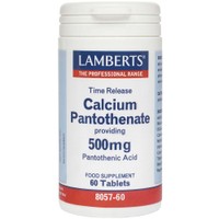 Lamberts Calcium Pantothenate 500mg, 60tabs - Συμπλήρωμα Διατροφής Βιταμίνης Β5 σε Μορφή Παντοθενικού Ασβεστίου Ελεγχομένης Αποδέσμευσης για την Αντιμετώπιση Κόπωσης & Κούρασης, Ενέργεια & Νοητική Διαύγεια