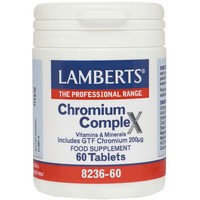 Lamberts Chromium Complex 60tabs - Συμπλήρωμα Διατροφής με Χρώμιο & Σύμπλεγμα Πολυβιταμινών για τη Ρύθμιση των Επιπέδων Σακχάρου στο Αίμα