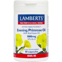 Lamberts Evening Primrose & Starflower Oil 1000mg, 90caps - Συμπλήρωμα Διατροφής Υψηλής Ισχύος με Έλαιο Νυχτολούλουδου & Μποράγου για την αντιμετώπιση των Συμπτωμάτων Εμμηνόπαυσης Κατά των Φλεγμονών