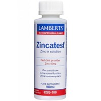 Lamberts Zincatest 100ml - Συμπλήρωμα Διατροφής με Θειικό Ψευδάργυρο Υψηλής Απορροφησιμότητας για την Καλή Λειτουργία του Ανοσοποιητικού & Υγιή Μαλλιά, Νύχια & Δόντια σε Υγρή Μορφή