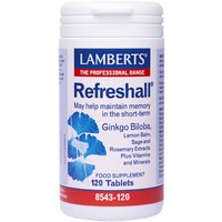 Lamberts Refreshall 120tabs - Συμπλήρωμα Διατροφής με Εκχύλισμα Gingko Biloba για την Ενίσχυση της Μνήμης Κατά της Πνευματικής Κόπωσης