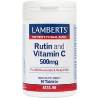 Lamberts Rutin & C 500mg, 90tabs - Συμπλήρωμα Διατροφής με Βιταμίνη C, Ρουτίνη & Βιοφλαβονοειδή για την Καλή Λειτουργία του Νευρικού & του Ανοσοποιητικού Συστήματος με Αντιοξειδωτικές Ιδιότητες