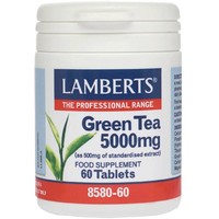 Lamberts Green Tea 5000mg, 60tabs - Συμπλήρωμα Διατροφής με Εκχύλισμα Πράσινου Τσαγιού για Αύξηση του Μεταβολικού Ρυθμού & Διατήρηση Βάρους με Αντιοξειδωτικές Ιδιότητες