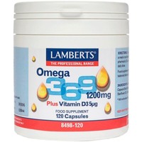 Lamberts Omega 3-6-9 1200mg, 120caps - Συμπλήρωμα Διατροφής για την Ομαλή Λειτουργία του Ανοσοποιητικού Συστήματος & Όρασης Κατάλληλο για Ρύθμιση Χοληστερίνης