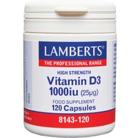 Lamberts Vitamin D3 1000iu, 120caps - Συμπλήρωμα Διατροφής με Βιταμίνη D3 για την Καλή Λειτουργία των Οστών & Ανοσοποιητικού