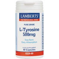 Lamberts L-Tyrosine 500mg, 60tabs - Συμπληρώματα Διατροφής Τυροσίνης για Βελτίωση της Διάθεσης & Αύξησης των Επιπέδων Ενέργειας