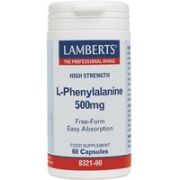 Lamberts L-Phenylalanine 500mg, 60caps - Συμπλήρωμα Διατροφής Φαινυλαλανίνης για την Καλή λειτουργία του Νευρικού Συστήματος, Διατήρηση της Μνήμης & Καλύτερο Έλεγχο των Μυϊκών Κινήσεων