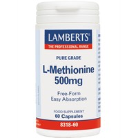 Lamberts L-Methionine 500mg, 60caps - Συμπλήρωμα Διατροφής Μεθειονίνης για Αποτοξίνωση & Αναδόμηση των Ιστών, Μαλλιών & Δέρματος