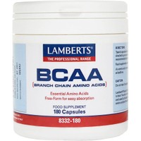 Lamberts BCAA (Branch Chain Amino Acids) 180caps - Συμπλήρωμα Διατροφής Συμπλέγματος Αμινοξέων Διακλαδισμένης Αλυσίδας που Συντελεί στη Δομική Σύσταση των Πρωτεϊνών για Αύξηση Μυϊκής Μάζας