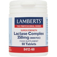 Lamberts Lactase Complex 350mg, 60tabs - Συμπλήρωμα Διατροφής Συμπλέγματος Φυτικής Λακτάσης για την Ευκολότερη Πέψη της Λακτόζης σε Άτομα με Δυσανεξία