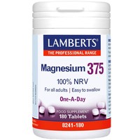 Lamberts Magnesium 375 100% NRV 180tabs - Συμπλήρωμα Διατροφής Μαγνησίου για την Καλή Λειτουργία του Νευρικού & Μυοσκελετικού Συστήματος