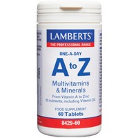 Lamberts A to Z Multivitamin & Minerals 60tabs - Συμπλήρωμα Διατροφής με Φόρμουλα Πολυβιταμινών & Μεταλλικών Στοιχείων για Τόνωση & Ενέργεια Κάθε Μέρα