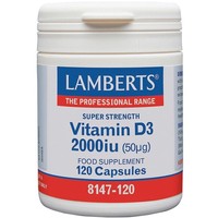 Lamberts Vitamin D3 2000iu, 120caps - Συμπλήρωμα Διατροφής με Βιταμίνη D3 για την Καλή Λειτουργία των Οστών & Ανοσοποιητικού