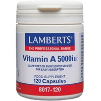 Lamberts Vitamin A 5000iu, 120caps - Συμπλήρωμα Διατροφής Βιταμίνης Α με Αντιοξειδωτική Δράση για την Καλή Υγεία των Οστών, Δέρματος & Ματιών
