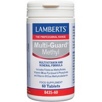 Lamberts Multi-Guard Methyl 60tabs - Συμπλήρωμα Διατροφής Πολυβιταμινών, Μετάλλων & Ιχνοστοιχείων Εξειδικευμένης Φόρμουλας Κατάλληλη για Άτομα με Πρόβλημα Υπερομοκυστεϊναιμίας για Ενέργεια & Τόνωση Ψυχολογική & Σωματική