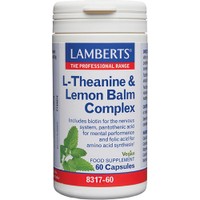 Lamberts L-Theanine & Lemon Balm Complex 60caps - Συμπλήρωμα Διατροφής Αμινοξέων Φυτικής Προέλευσης & Εκχυλίσματος Μελισσόχορτου για Πνευματική Διαύγεια & Αντιμετώπιση του Άγχους