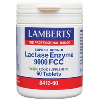 Lamberts Lactase Enzyme 9000 FCC 60tabs - Συμπλήρωμα Διατροφής Συμπλέγματος Φυτικής Λακτάσης για την Ευκολότερη Πέψη της Λακτόζης σε Άτομα με Δυσανεξία