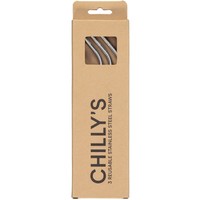 Chilly's Reusable Stainless Steel Straws 3 Τεμάχια - Επαναχρησιμοποιούμενα Καλαμάκια από Ανοξείδωτο Ατσάλι