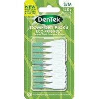 Dentek Comfort Picks Recycled Plastic Interspace Brushes Size S/M 40 Τεμάχια - Μεσοδόντια Βουρτσάκια από Καουτσούκ 