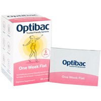 Optibac One Week Flat 28 Sachets - Συμπλήρωμα Διατροφής Προβιοτικών & Πρεβιοτικών για Ενίσχυση της Μικροχλωρίδας του Εντέρου, Αντιμετώπιση της Κατακράτησης & του Φουσκώματος για Επίπεδη Κοιλιά σε 7 Ημέρες