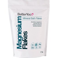 BetterYou Magnesium Mineral Bath Flakes 1kg - Νιφάδες Διαδερμικού Μαγνησίου για Ποδόλουτρο που Προάγουν την Υγεία του Δέρματος & των Μυών Ενώ Συμβάλουν στην Ανακούφιση από Κράμπες & Δερματικές Παθήσεις