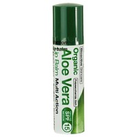 Dr Organic Aloe Vera Multi Action Lip Balm Spf15, 5.7ml - Ενυδατικό & Επανορθωτικό Balm με Αλόη Βέρα και Δείκτη Προαστασίας Spf15 για Ξηρά Χείλια