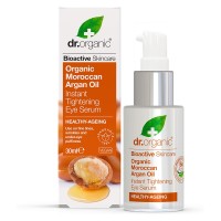 Dr Organic Organic Moroccan Argan Oil Instant Tightening Eye Serum 30ml - Ελαχιστοποιεί τις Βαθιές Γραμμές, τις Ρυτίδες & το Πρήξιμο Κάτω Από τα Μάτια