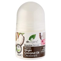 Dr Organic Virgin Coconut Oil Roll on Deodorant 50ml - Αποσμητικό σε Μορφή Roll on με Βιολογικό Έλαιο Καρύδας, Κατά των Βακτηρίων για Διαρκή Προστασία & Ενυδάτωση