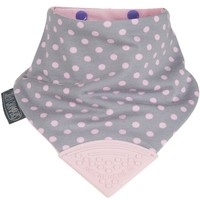 Cheeky Chompers 2m+ Neckerchew 1 Τεμάχιο, Κωδ 88007 - Polka Pink - Υφασμάτινη Σαλιάρα Διπλής Όψεως με Ρυθμιζόμενο Κουμπί & Μασητικό