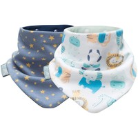 Cheeky Chompers 2m+ Neckerbib 2 Τεμάχια, Κωδ 88413 - Animals & Midnight - Υφασμάτινη Σαλιάρα Διπλής Όψεως με Ρυθμιζόμενο Κουμπί