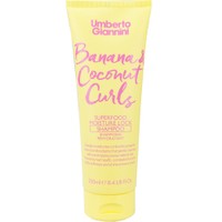 Umberto Giannini Banana Butter Nourishing Superfood Shampoo 250ml - Σαμπουάν με Υπερτροφές που Κλειδώνει την Υγρασία & Ενυδατώνει σε Βάθος τις Μπούκλες με Ισχυρά Φυσικά Αντιοξειδωτικά