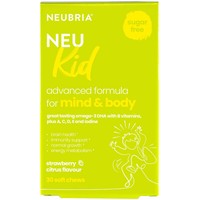 Neubria Neu Kid 30 Chew.tabs - Παιδικό Συμπλήρωμα Διατροφής για Μυαλό & Σώμα με Γεύση Φράουλα Λεμόνι