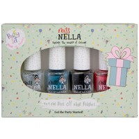 Miss Nella Promo Party Set Peel Off Nail Polishes 4x4ml - Παιδικά, μη Τοξικά Βερνίκια Glitter Νυχιών με Βάση το Νερό