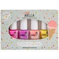 Miss Nella Promo Summer Set Peel Off Nail Polishes 4x4ml - Παιδικά, μη Τοξικά Βερνίκια Glitter Νυχιών με Βάση το Νερό