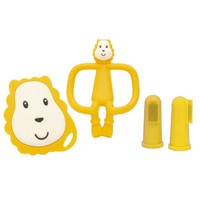 Matchstick Monkey Teething Starter Set Κωδ 241509, 1 Τεμάχιο - Lion - Μασητικό Σετ Σιλικόνης για Περιποίηση Δοντιών με Αντιμικροβιακή Προστασία