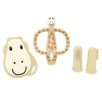 Matchstick Monkey Teething Starter Set Κωδ 241510, 1 Τεμάχιο - Giraffe - Μασητικό Σετ Σιλικόνης για Περιποίηση Δοντιών με Αντιμικροβιακή Προστασία