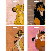 Mad Beauty Disney The Lion King Cosmetic Sheet Mask Collection Κωδ 99663, 4 Τεμάχια - Μάσκες Αναζωογόνησης Προσώπου με Εκχυλίσματα Φρούτων Εμπνευσμένες Από τους Χαρακτήρες της Ταινίας Disney The Lion King