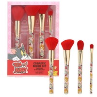 Mad Beauty Tom & Jerry Cosmetic Brush Set 4 Τεμάχια - Σετ Πινέλων Μακιγιάζ Εμπνευσμένο από τους Χαρακτήρες Tom & Jerry της Disney