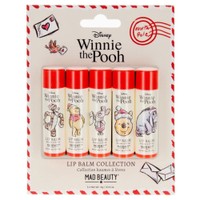 Mad Beauty Winnie The Pooh Festive Collection Lip Balm 5 Τεμάχια - Ενυδατικά Έλαια για τα Χείλη Εμπνευσμένο Από το Χαρακτήρα της Disney Winnie the Pooh