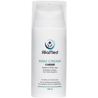 AliaMed MSM Cream & Hemp 100ml - Καταπραϋντική, Χαλαρωτική Κρέμα με MSM, Χονδροϊτίνη, Γλυκοζαμίνη & Έλαιο Κάνναβης για Ανακούφιση από το Πόνο στους Κουρασμένους Μυς & Αρθρώσεις