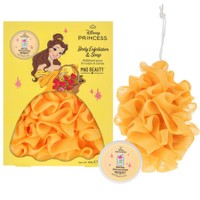 Mad Beauty Promo Disney Princess Body Exfoliator & Peony & Cherry Blossom Soap 100g - Απολεπιστικό Σφουγγάρι Σώματος & Ενυδατικό Σαπούνι Εμπνευσμένο Από την Belle με Άρωμα Παιώνια & Άνθος Κερασιάς