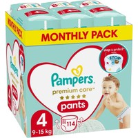 Pampers Premium Care Pants Monthly Pack No4 (9-15kg) 114 πάνες