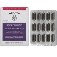 Apivita Caps for Hair & Nails 30caps - Συμπλήρωμα Διατροφής με Ιπποφαές, Ψευδάργυρο & Βιοτίνη για Υγιή Μαλλιά & Νύχια