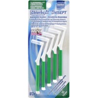 Chlorhexil Unisept Interdental Brushes 5 Τεμάχια - SS 0,8mm Πράσινο - Μεσοδόντια Βουρτσάκια για Ολοκληρωμένο Καθαρισμό Στοματικής Κοιλότητας